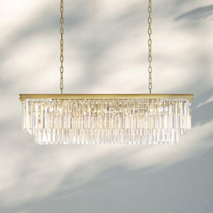1920S Odaon Rectangular Chandelier 40-49"-Lacquered Burnished Brass-