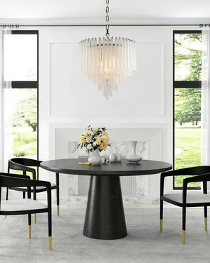 9 Light 20" Wide LED Lorelei Round Tiered Chandelier in Black Chain use for dining room American chandelier