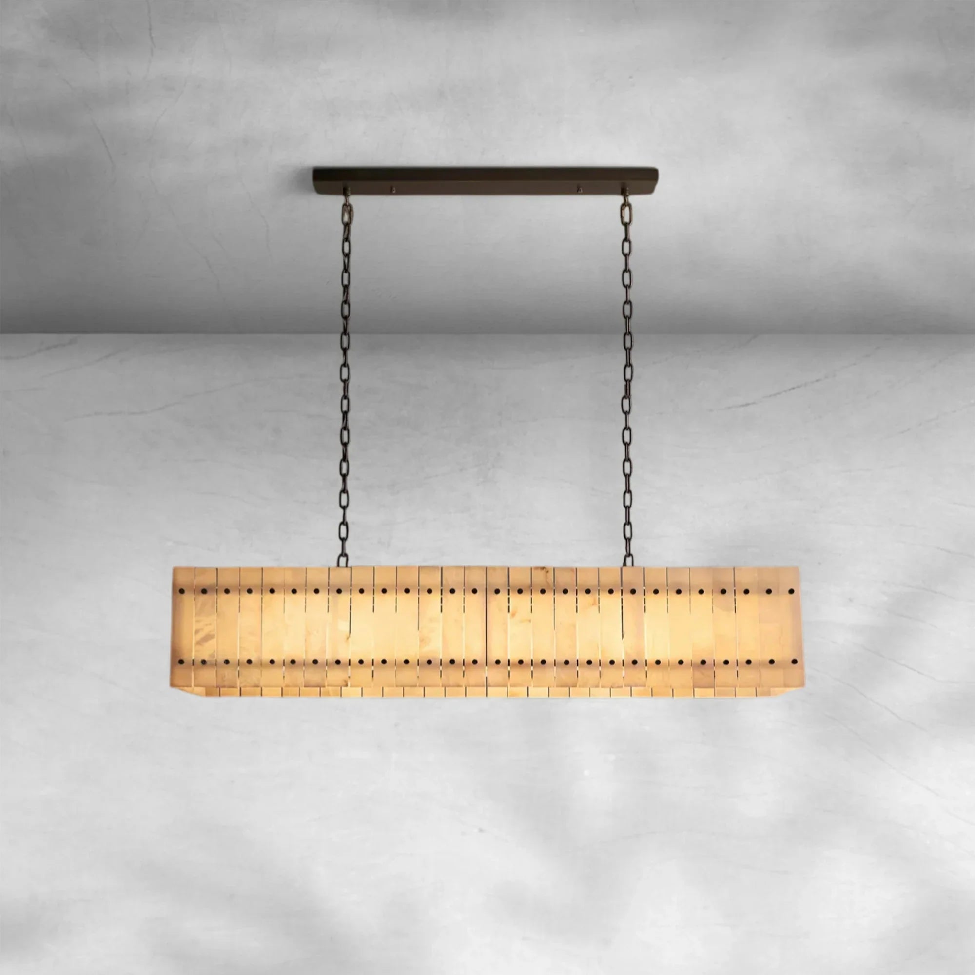 Sun Marcus Alabaster Linear Chandelier 54''72''