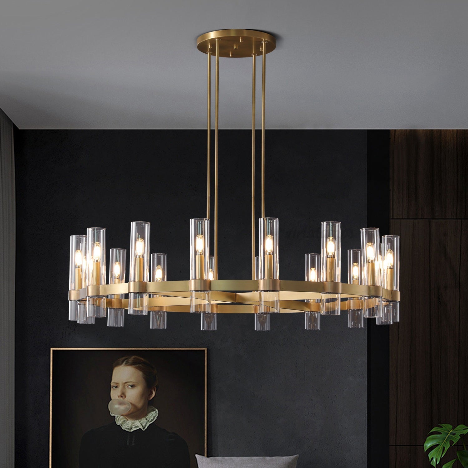Aria Rachel Round Glass Chandelier