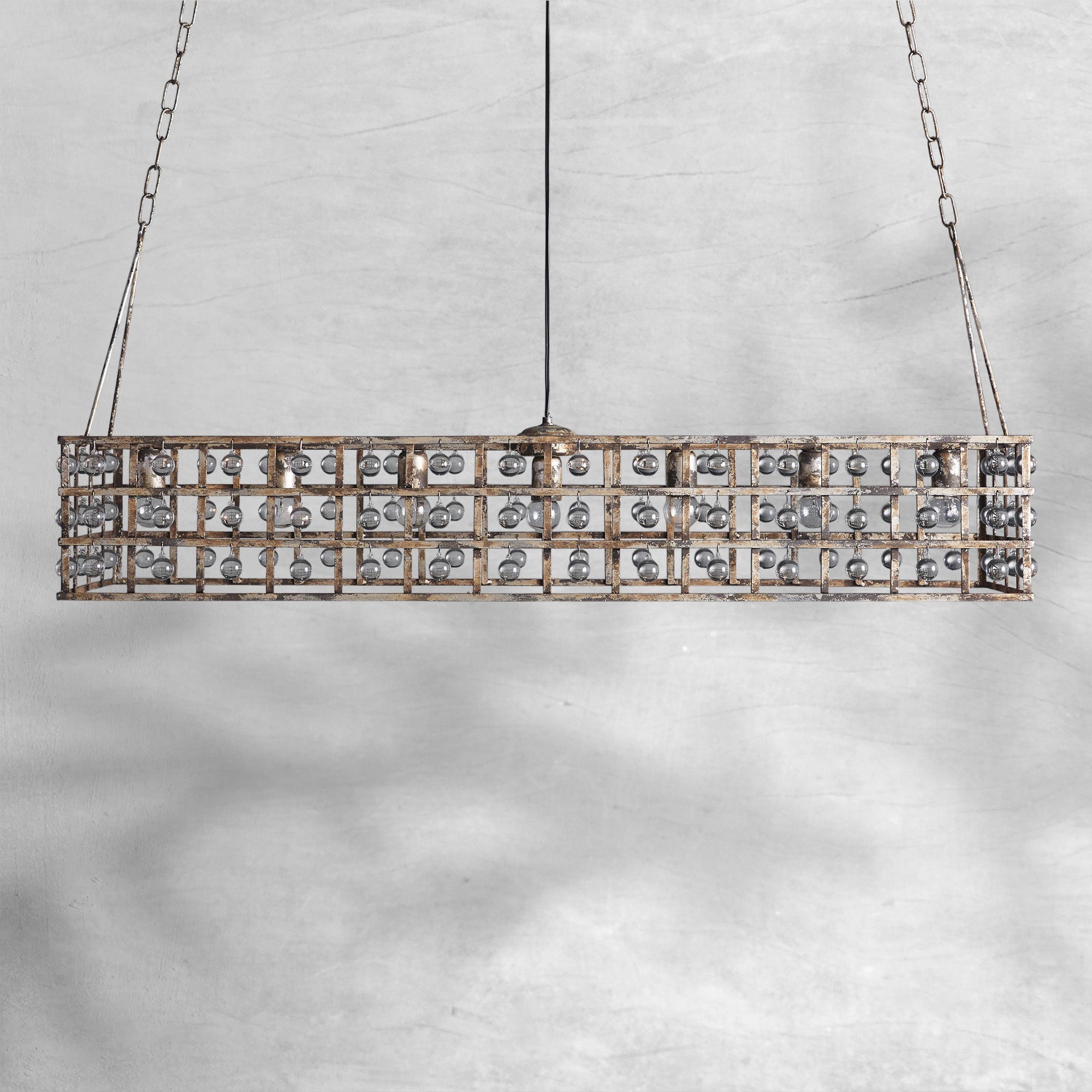 La Cage Rectangular Chandelier 7 Light