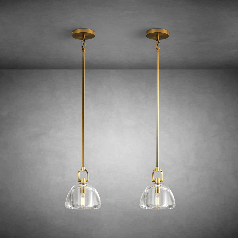 7" Glass Modern Black Pendant Lights(2PCS)