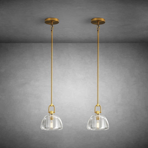 7" Glass Modern Black Pendant Lights(2PCS)