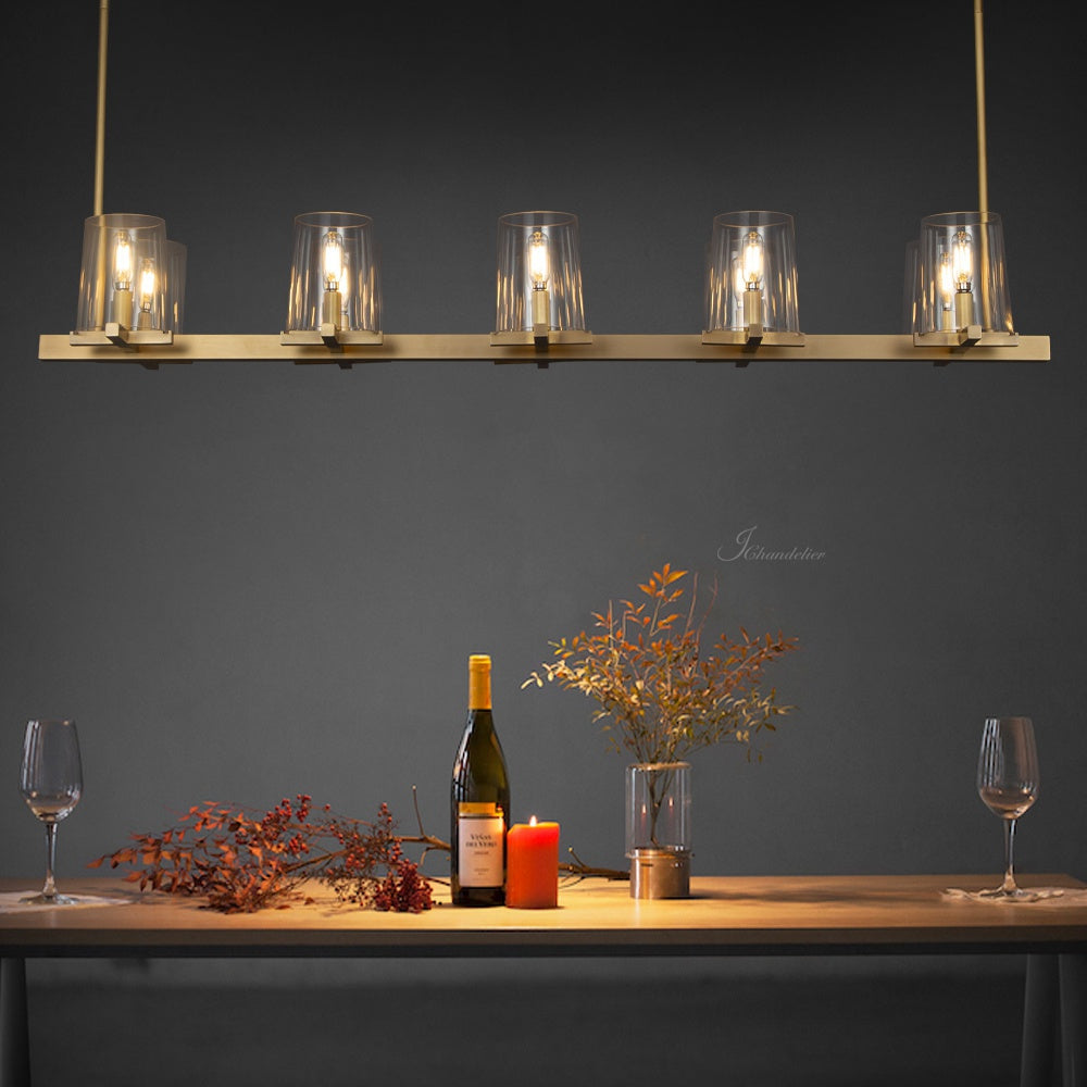 Paricia Glass Linear Chandelier 49"60"