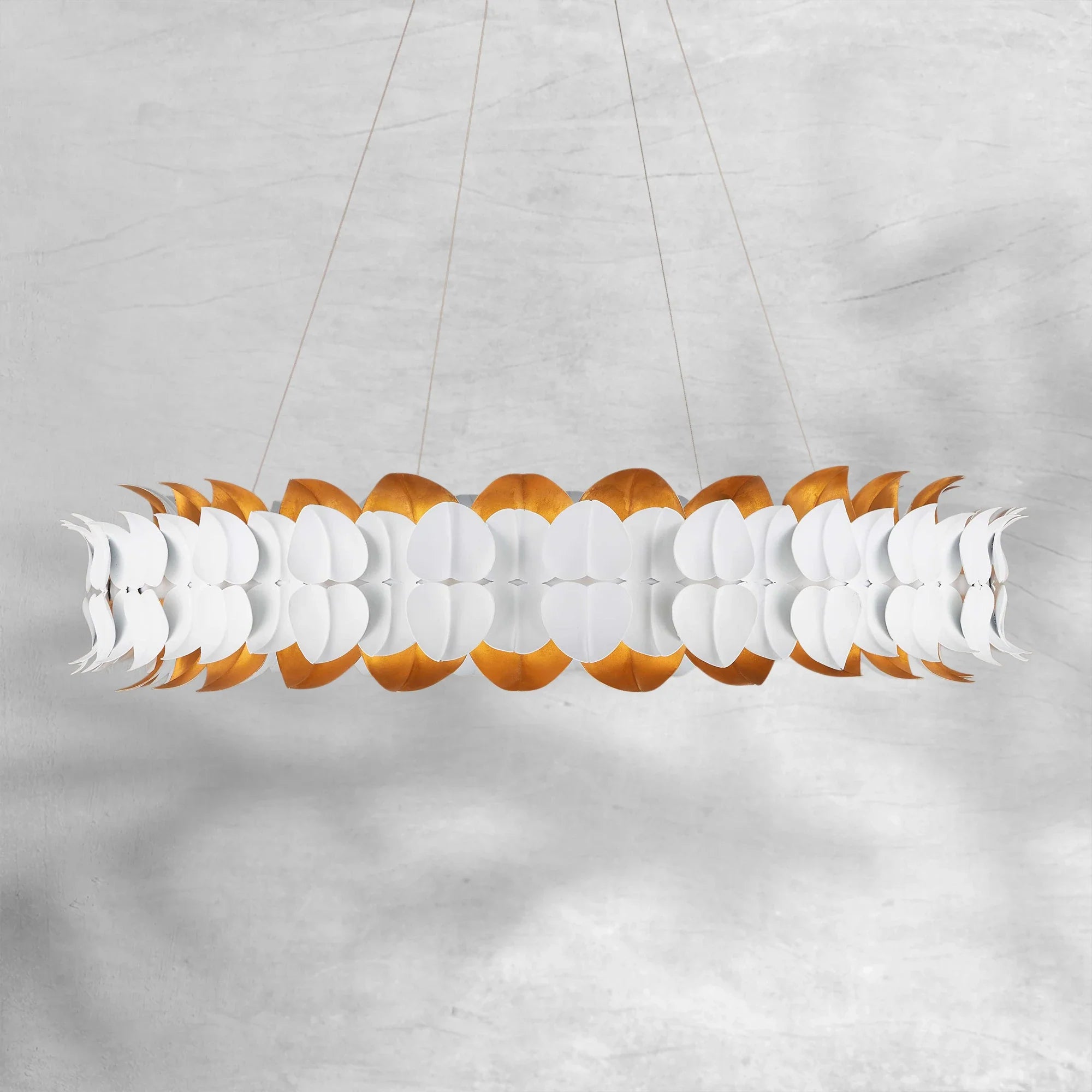 Darla Hand sculpted Leaves Chandelier 39''D