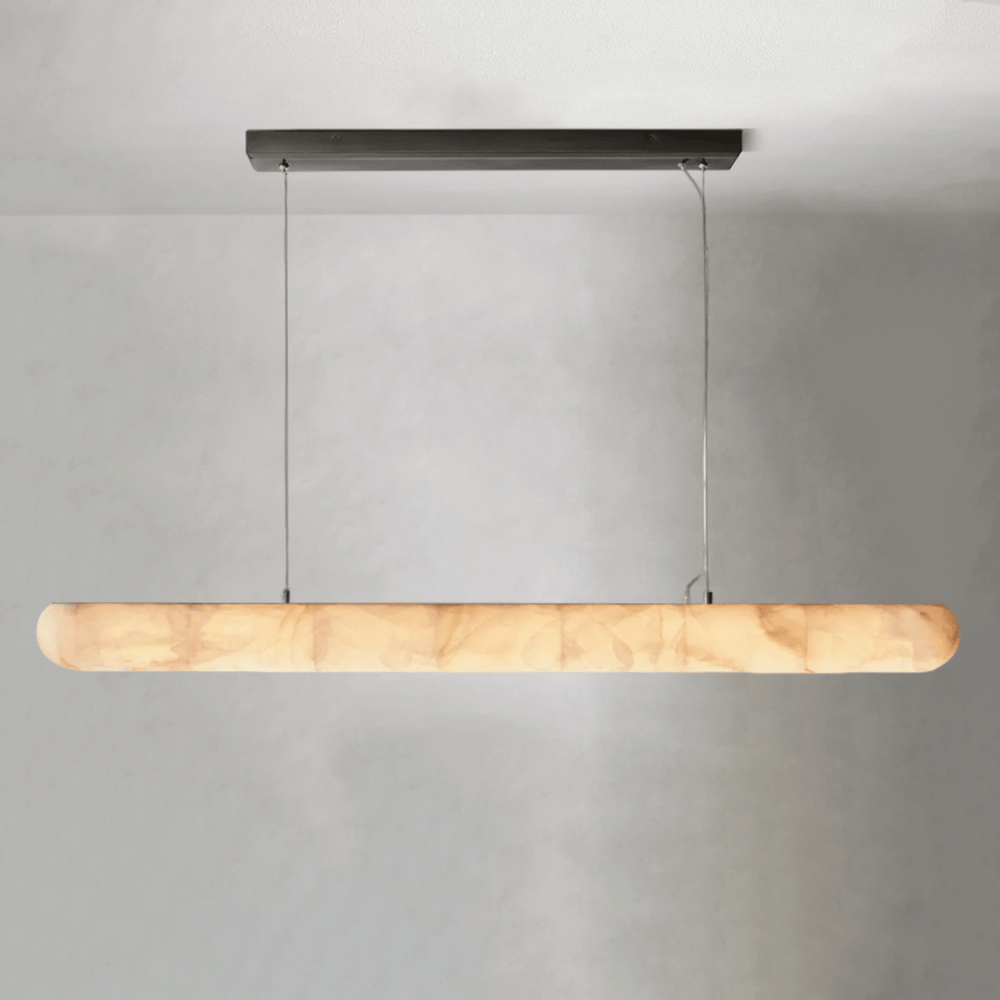 Rivaga Lisse Alabaster Linear Chandelier 60" 80" - Arialamps