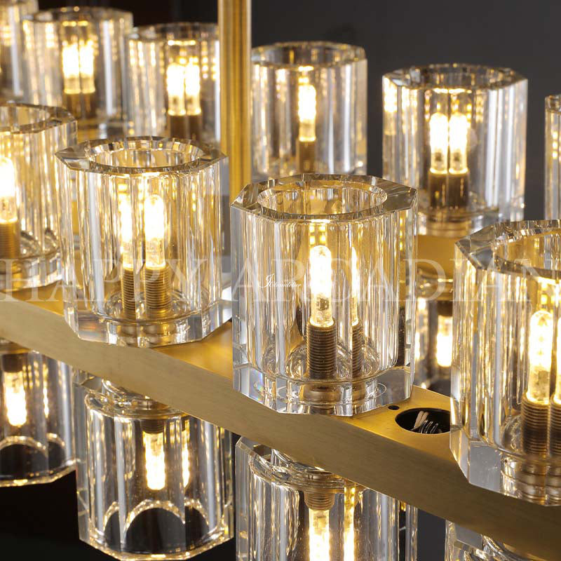 Arcachen Crystal Rectangular Chandelier 54"