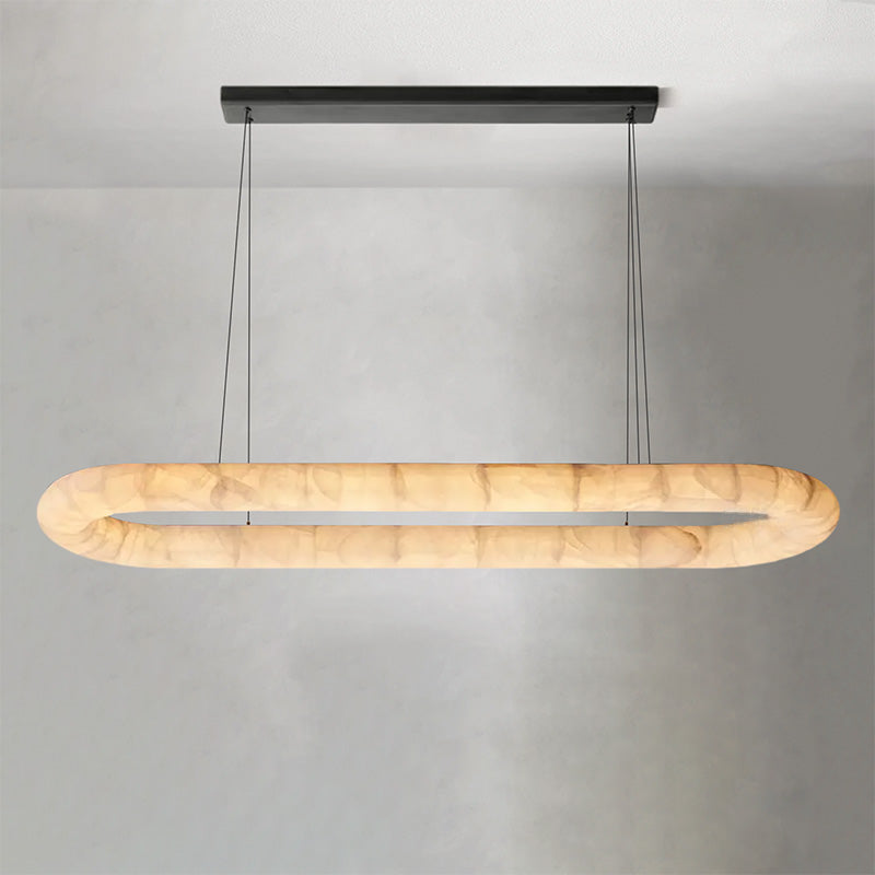 Rivaga Lisse Alabaster Oval Chandelier 57" 74"