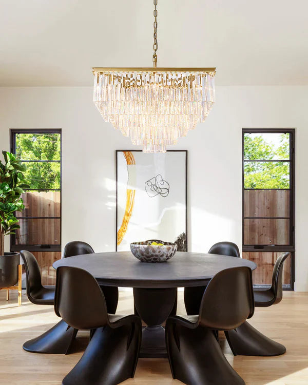 1920s Odaon Art Deco Square Chandelier 47"
