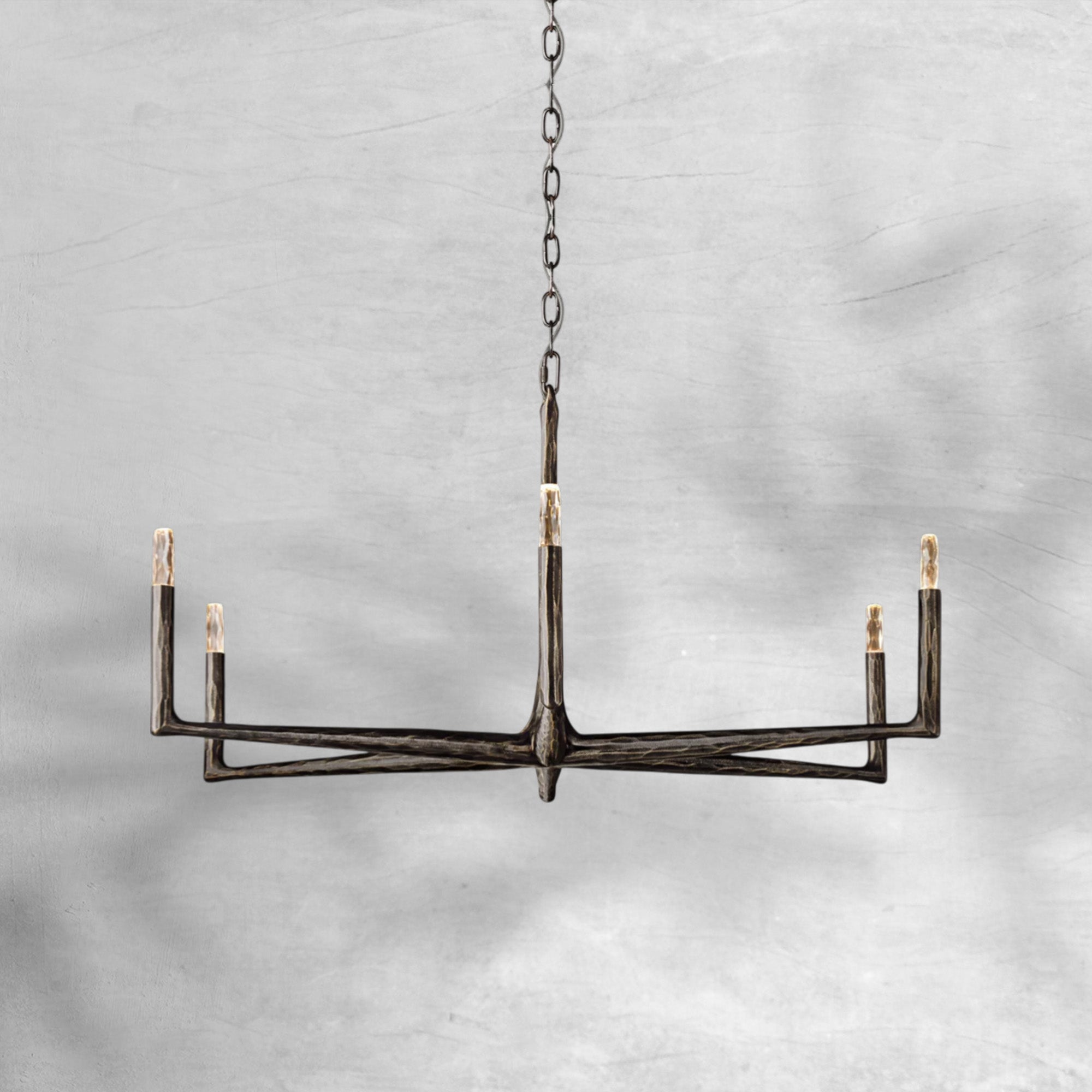 Thaddeas Forged Round Chandelier 36" 48” 60” 72”