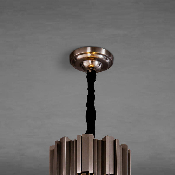 Inverted triangle crystal round pendant light