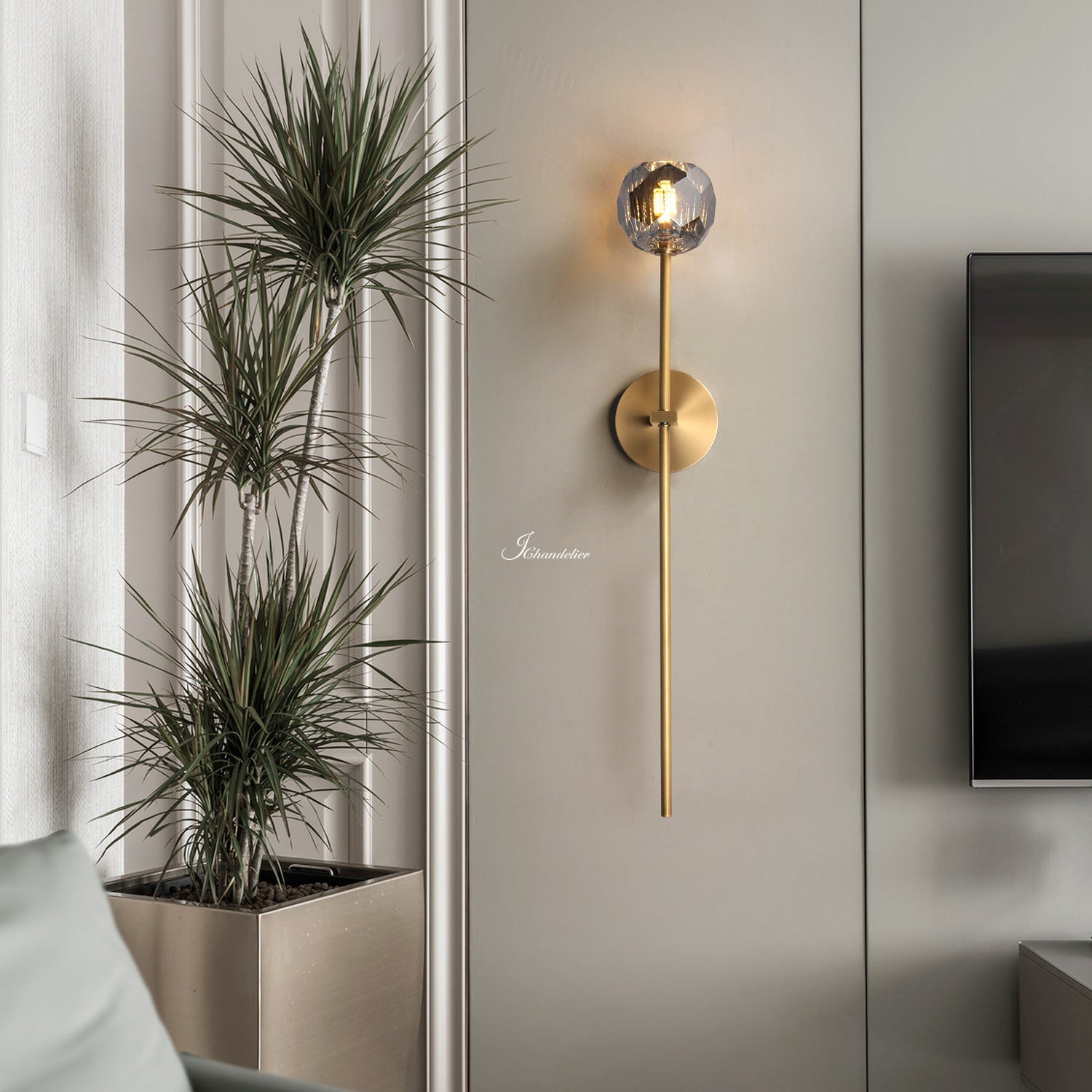 Bille De Crystal Glass Grand Wall Sconce