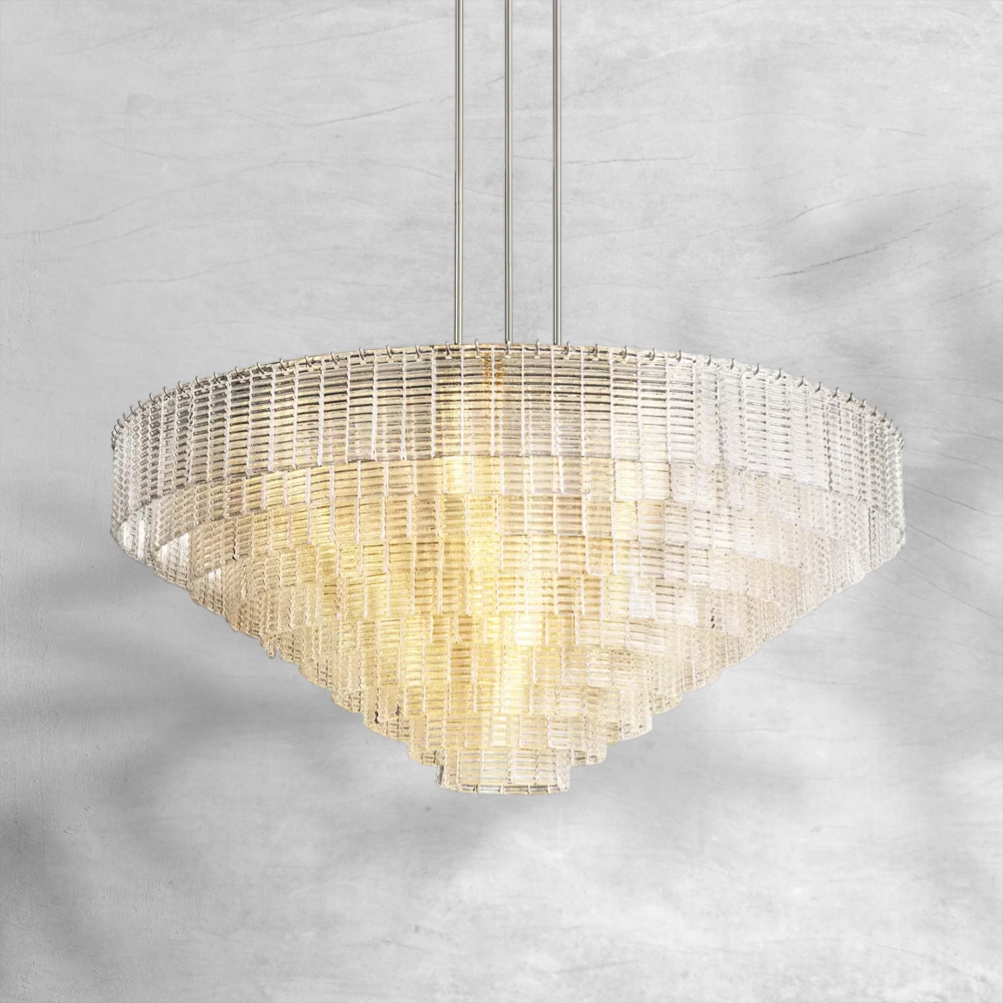 Sirena Clear Glass Round Chandelier 65"
