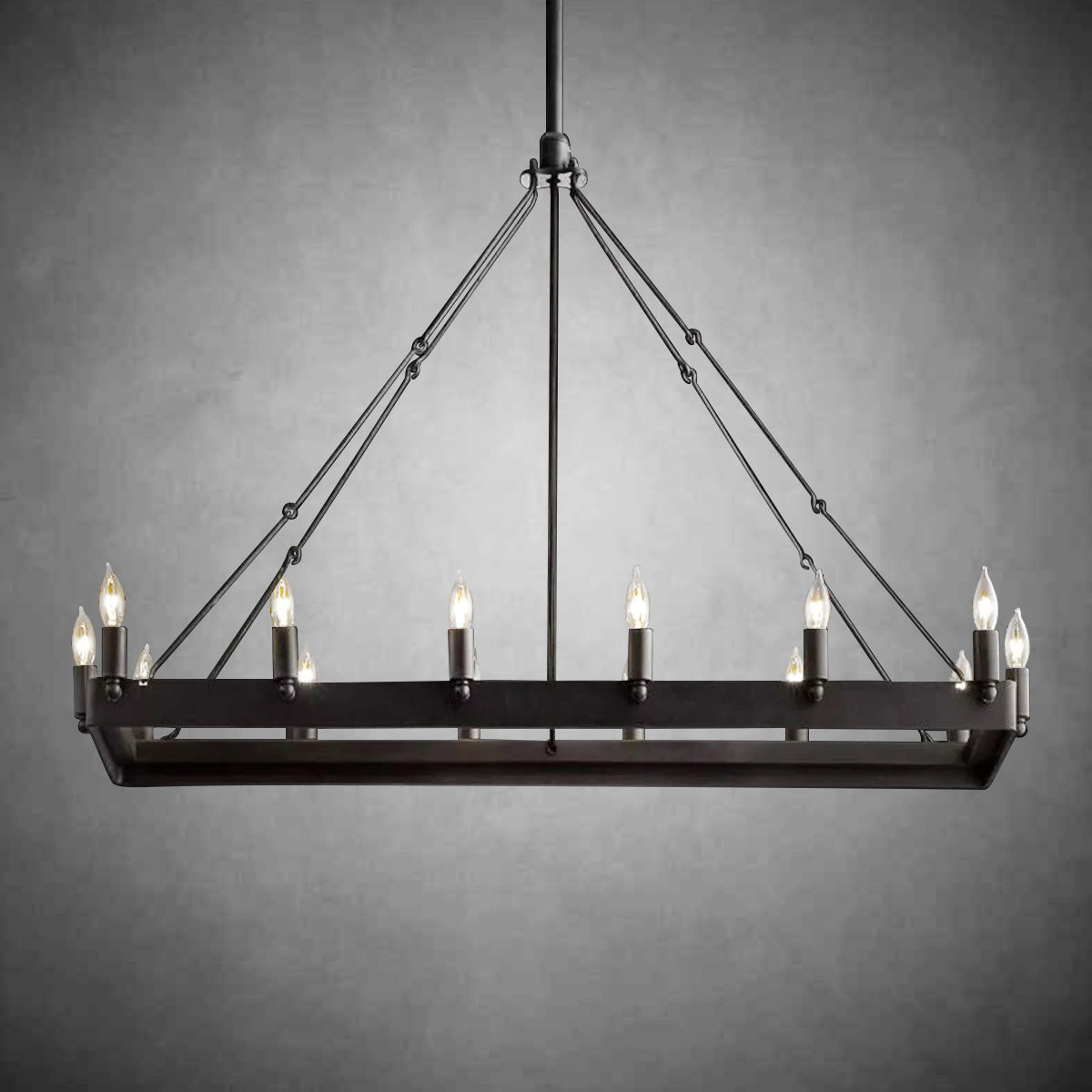 Dania Series Luxury Vintage Filament Round Chandelier, Classic Chandelier Lighting Fixture