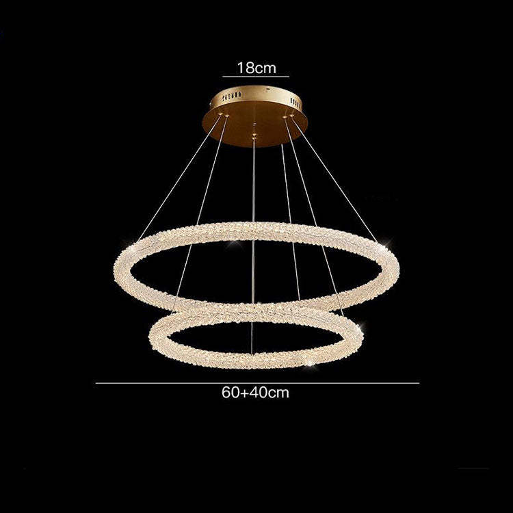 Aria Halo Modern Clear Crystal Ring Chandelier