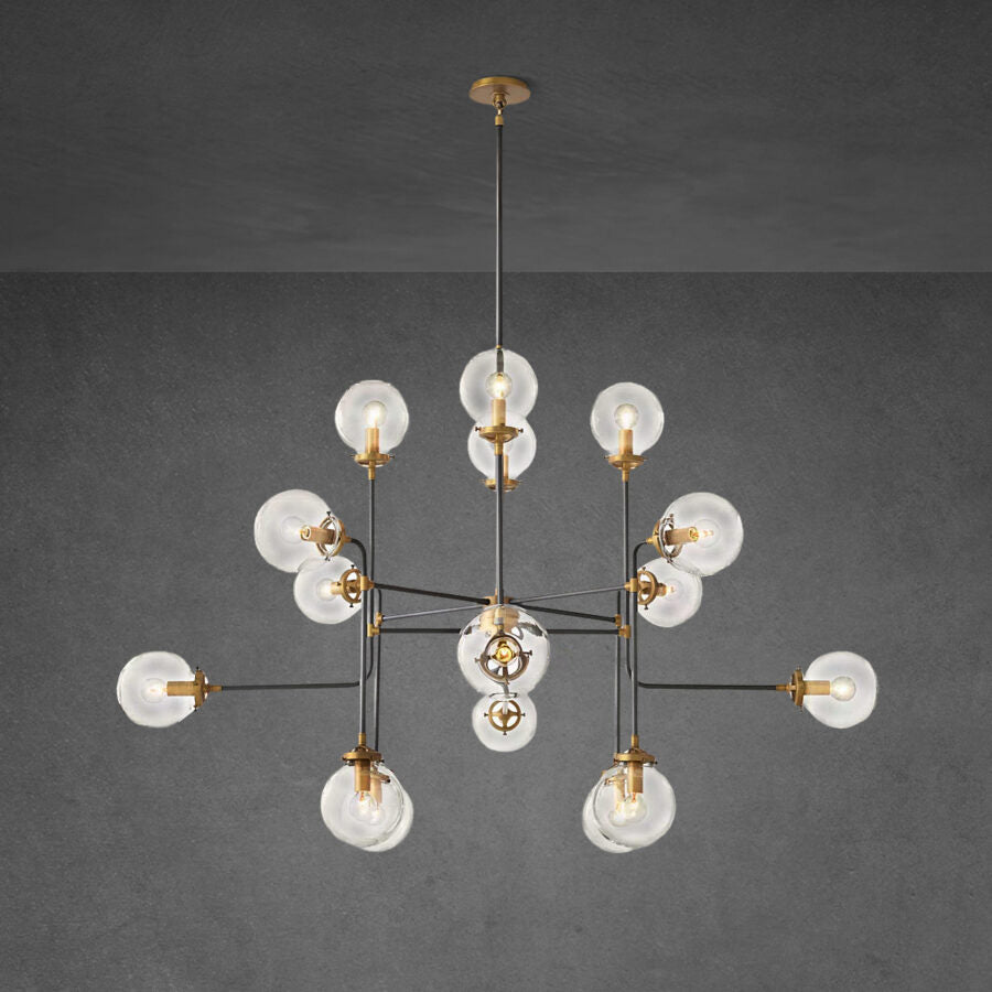 Bistro Globe Clear Glass Chandelier 56″