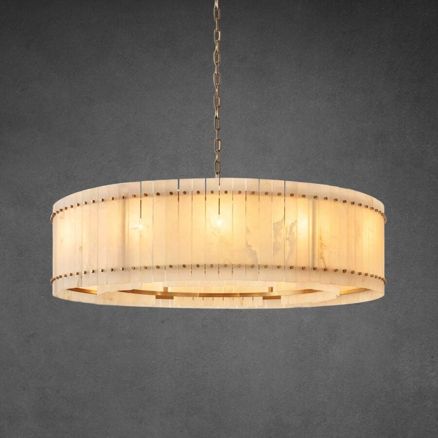 Lux Alabaster Round Chandelier 60″