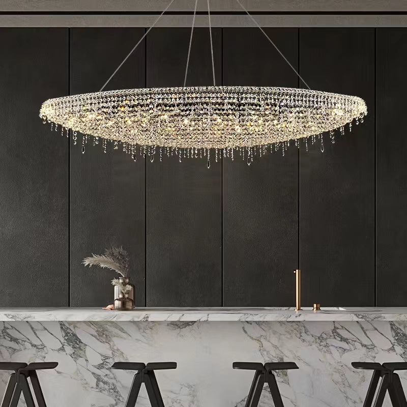 Designer Creative Light Luxury Boat-shaped Crystal Chandelier for Bedroom/ Living Room/ Bar /Dining Room
