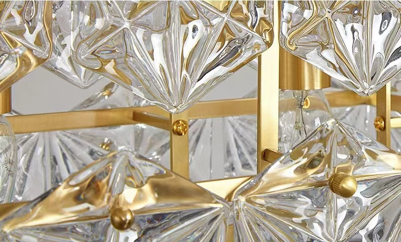 Designer Recommended Modern Rectangle Crystal Pendant Chandelier for Dining Table/Kitchen Island/Bar