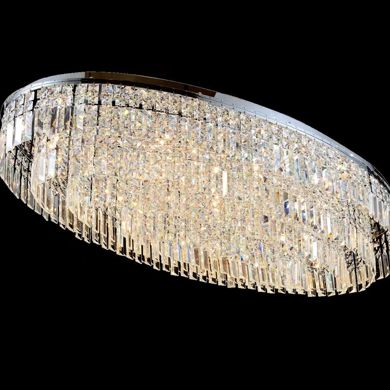 Extra Large Flush Mount Multi-tier Crystal Chandelier Modern Luxury Light Fixture For Living Room/Dining Room/Bedroom