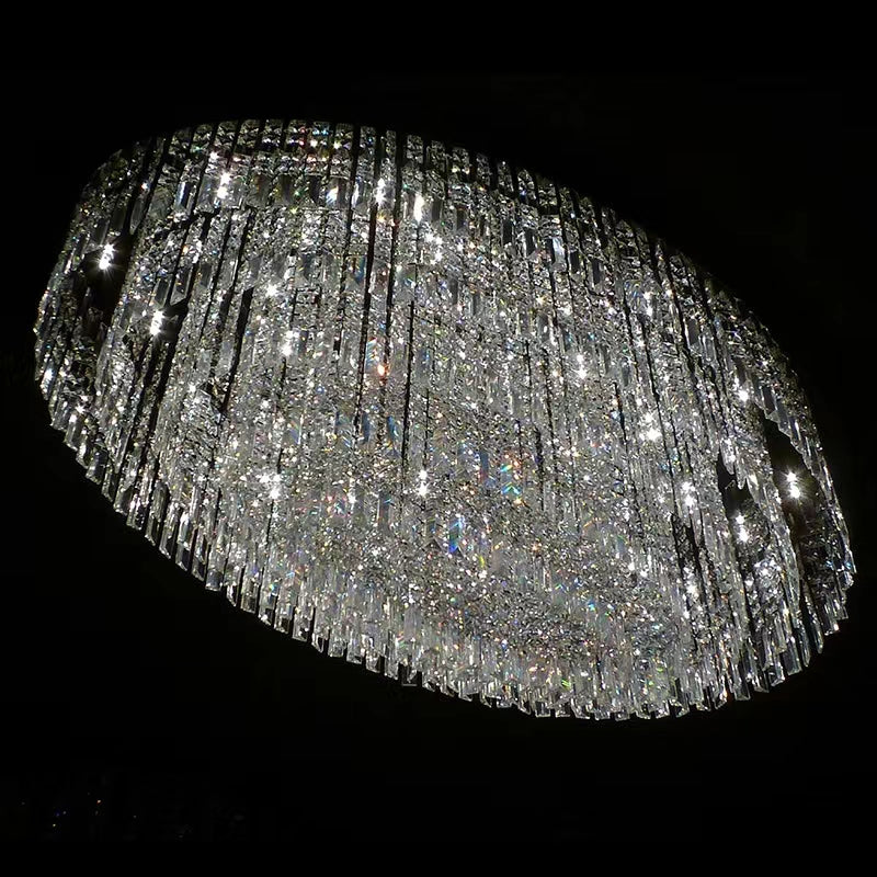 chandelier,chandeliers,extra large, large,huge,big,oversize,flush mount,ceiling,crystal rods,crystal,layers,multi-tier,tiers,luxury,chrome,living room,dining room,bedroom,villa,foyer,hallway