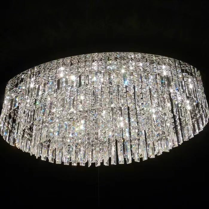 Extra Large Flush Mount Multi-tier Crystal Chandelier Modern Luxury Light Fixture For Living Room/Dining Room/Bedroom