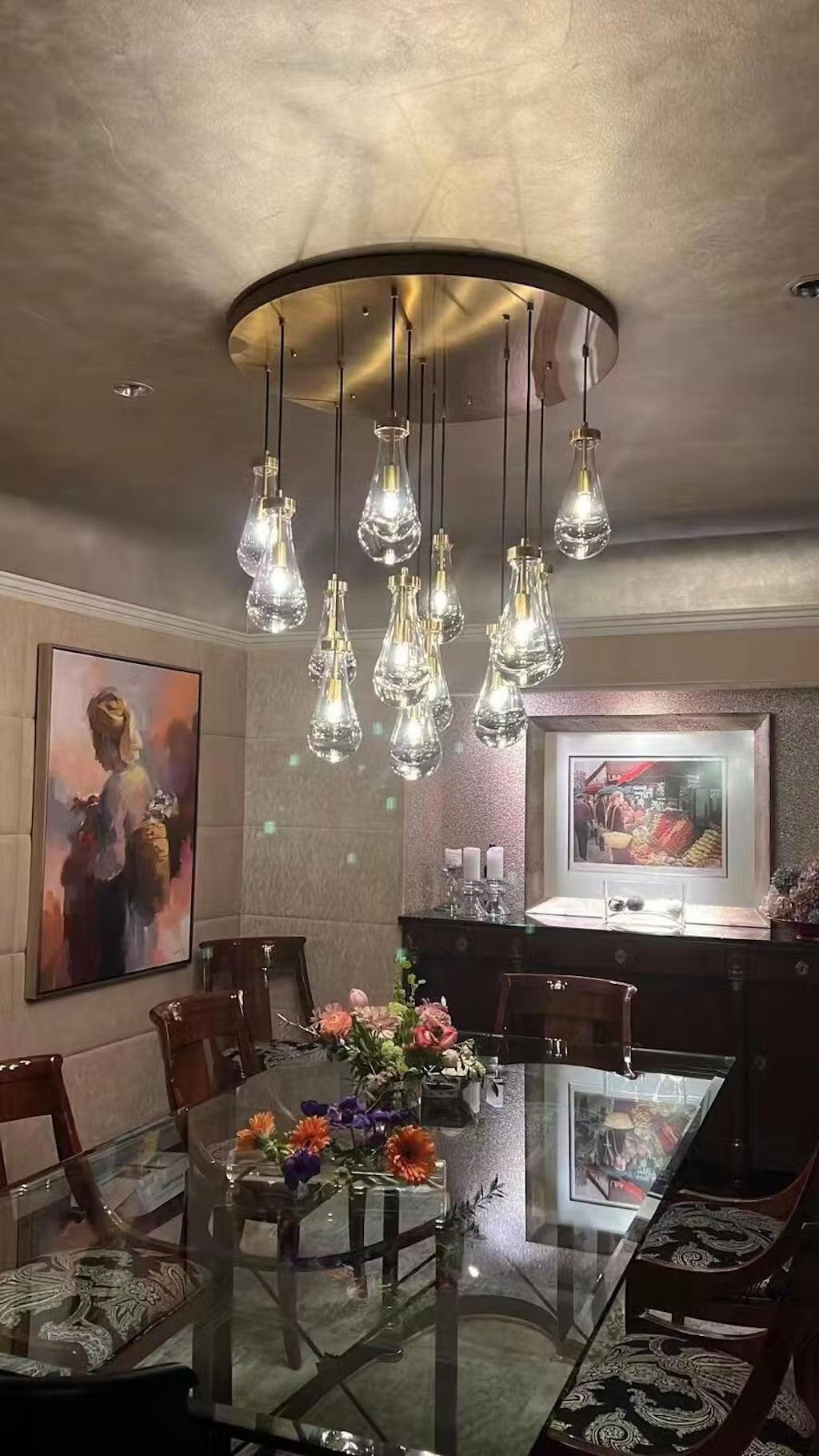 Raindrop Round Chandelier 36"