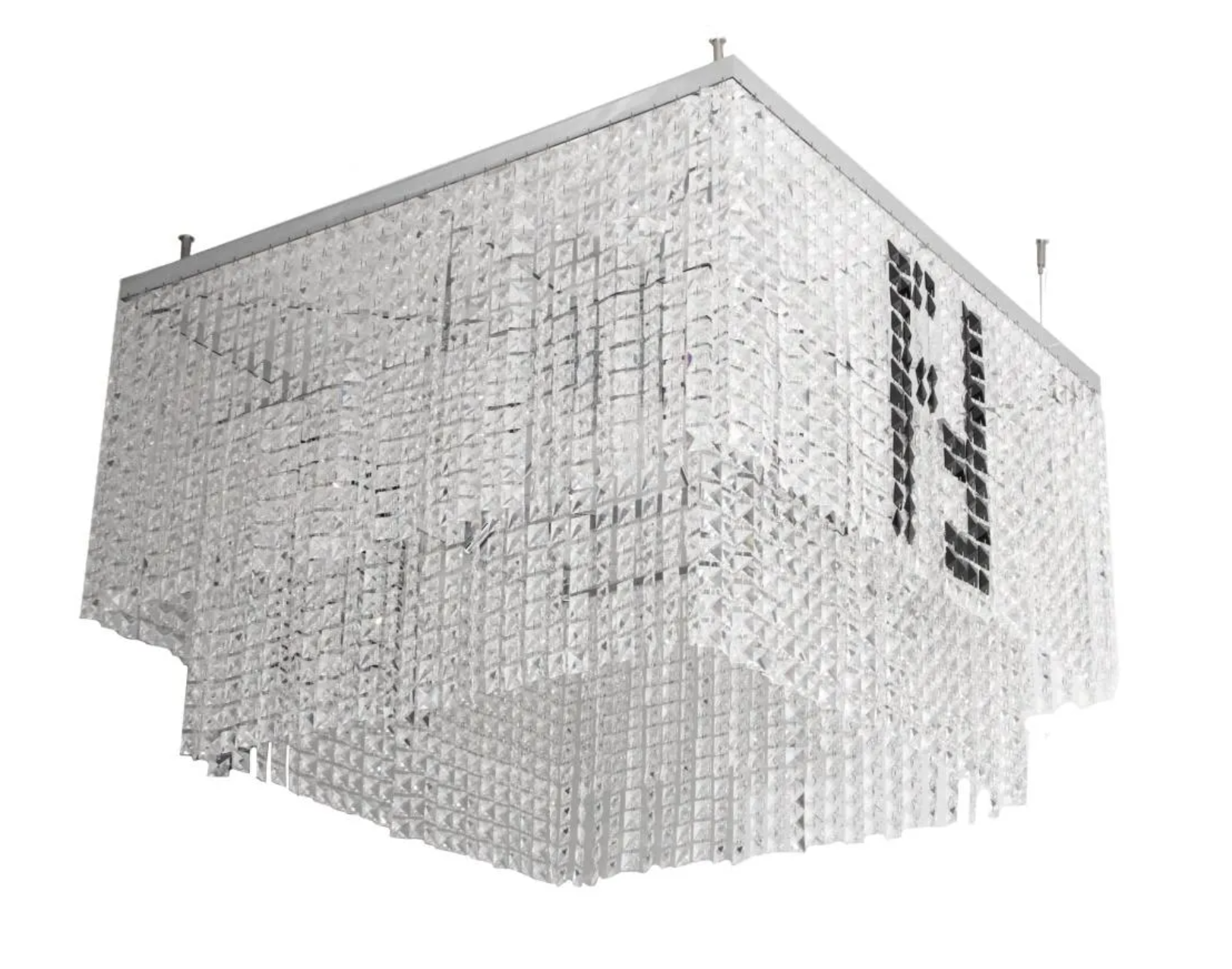 Crystal glass square chandelier