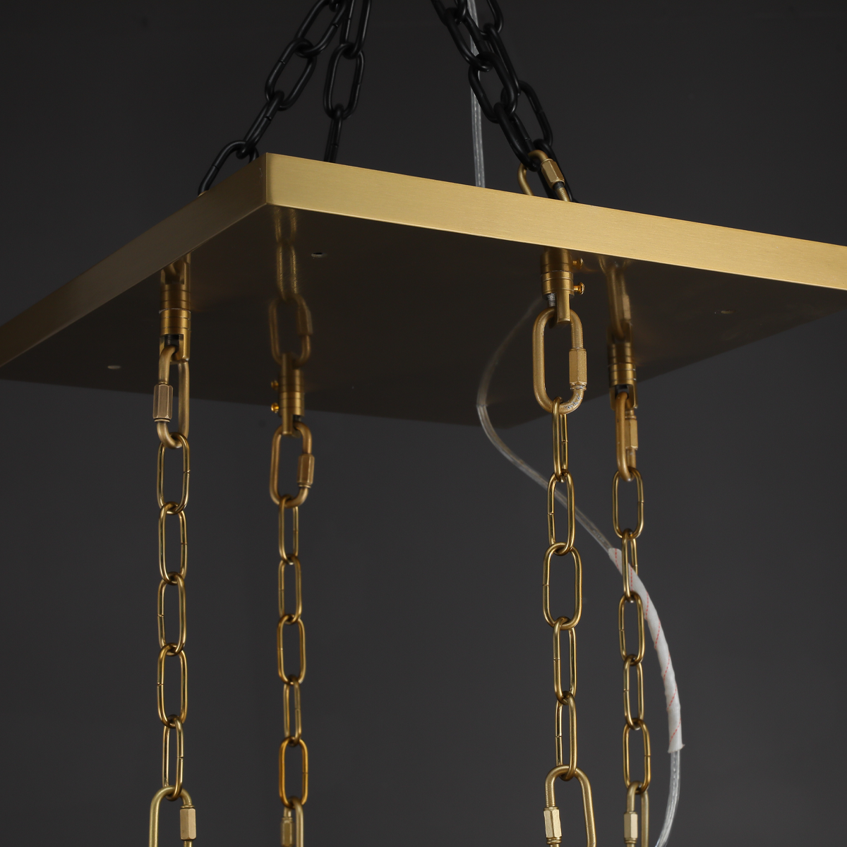 Cascade Glass Rectangular Chandelier 30"