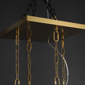 Cascade Glass Rectangular Chandelier 30"