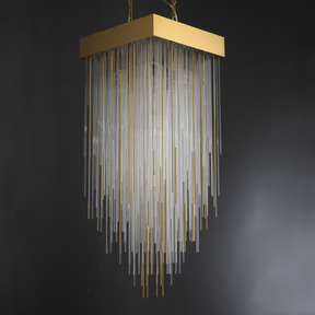 Cascade Glass Rectangular Chandelier 30"