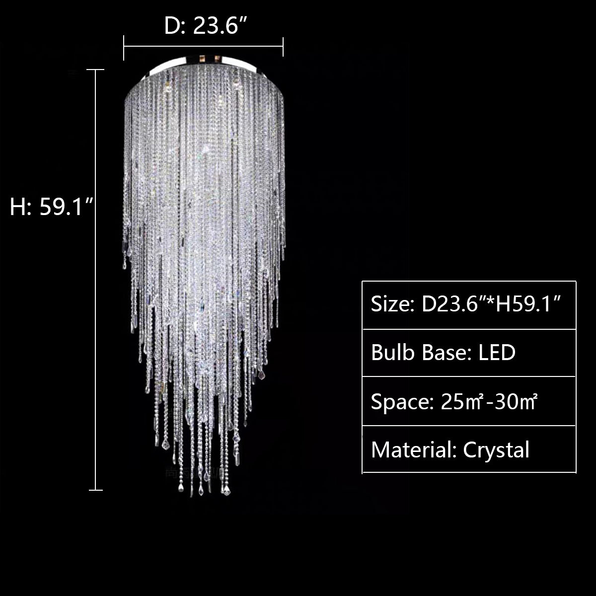 D23.6"*H59.1" chandelier,chandeliers,flush mount,flush mount,extra large,large,huge,big,oversize,crystal,tassel,luxury