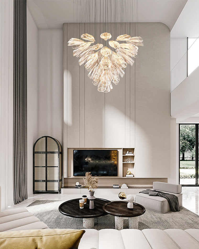 Aria Flower Glass Foyer Chandelier