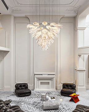 Aria Flower Glass Foyer Chandelier
