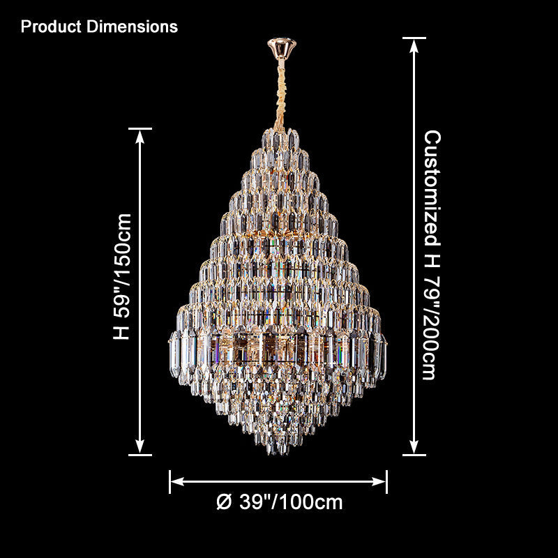 Aria Tiered taper Crystal Foyer Chandelier