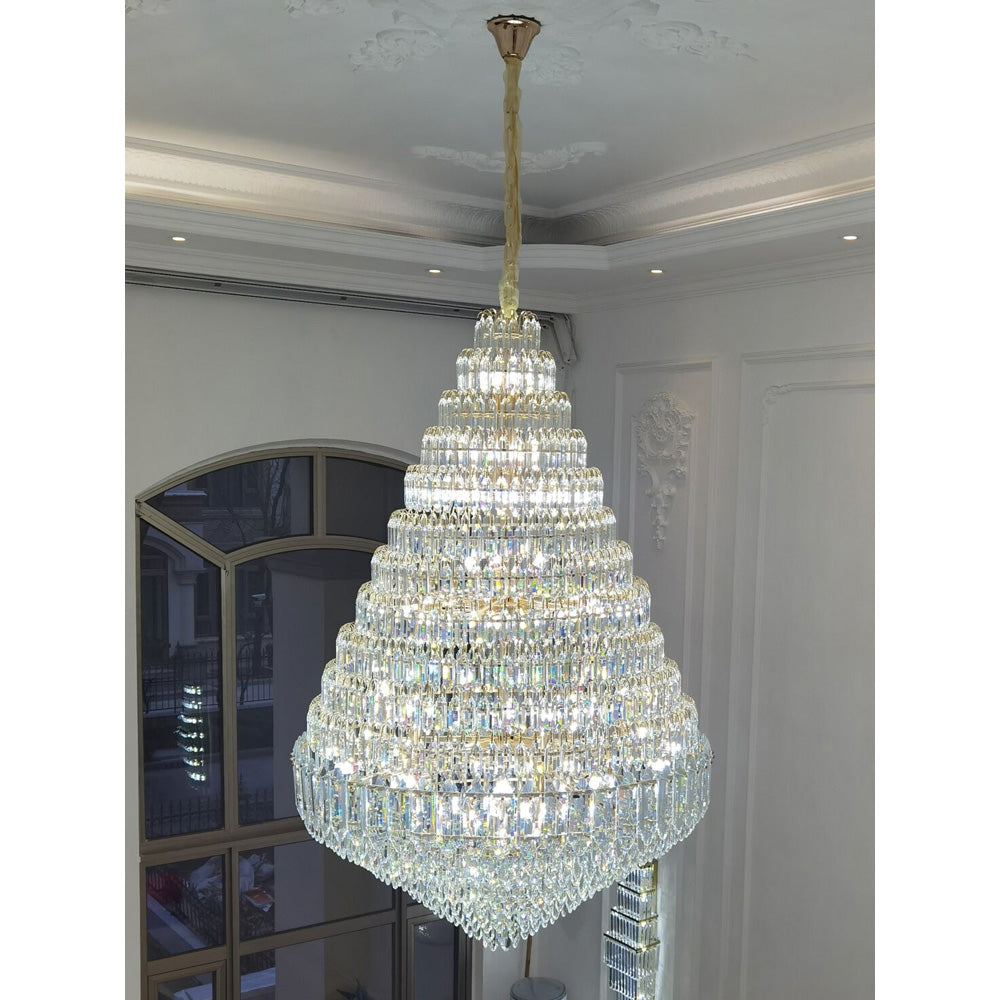 Aria Tiered taper Crystal Foyer Chandelier