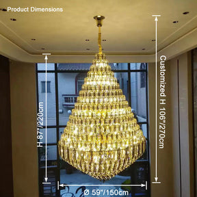 Aria Tiered taper Crystal Foyer Chandelier