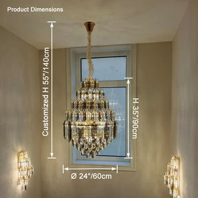 Aria Tiered taper Crystal Foyer Chandelier