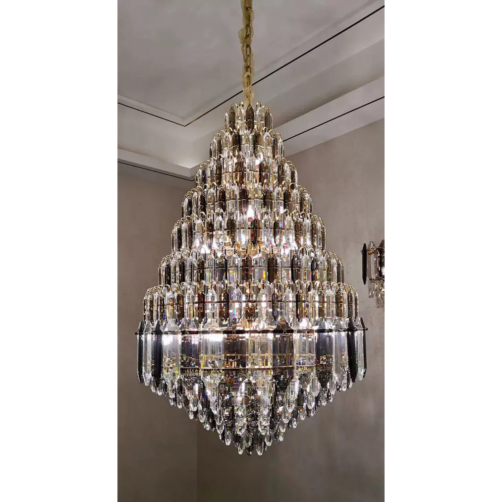 Aria Tiered taper Crystal Foyer Chandelier