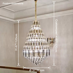Aria Tiered taper Crystal Foyer Chandelier