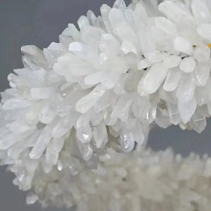 24 - 47 Inch Round Clear Geode Quartz Crystal Ring Pendant Light Modern Chandelier for Living Room - Arialamps