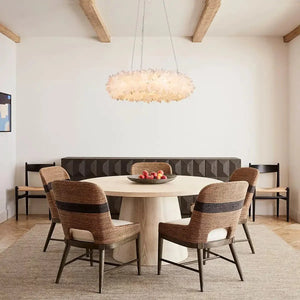 24 - 47 Inch Round Clear Geode Quartz Crystal Ring Pendant Light Modern Chandelier for Living Room - Arialamps