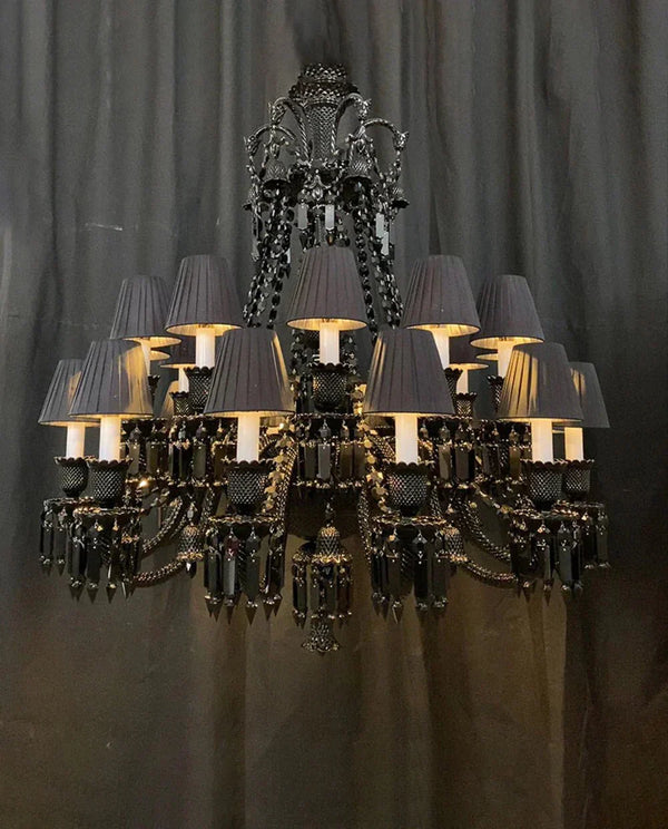24 Lights Black Chandelier - Arialamps