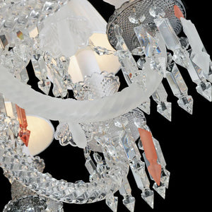 24 Lights Premium Crystal Chandelier with Lampshades - Arialamps