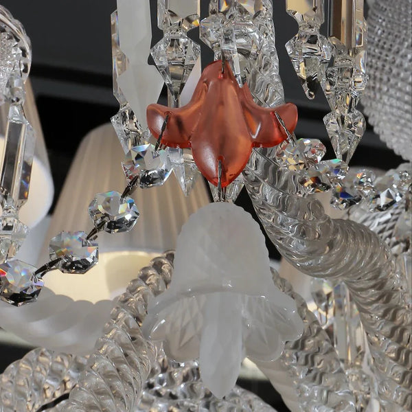 24 Lights Premium Crystal Chandelier with Lampshades - Arialamps