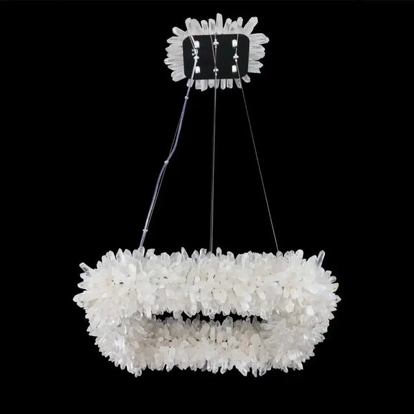 24'' Square Modern Geode Quartz Crystal Chandelier - Arialamps