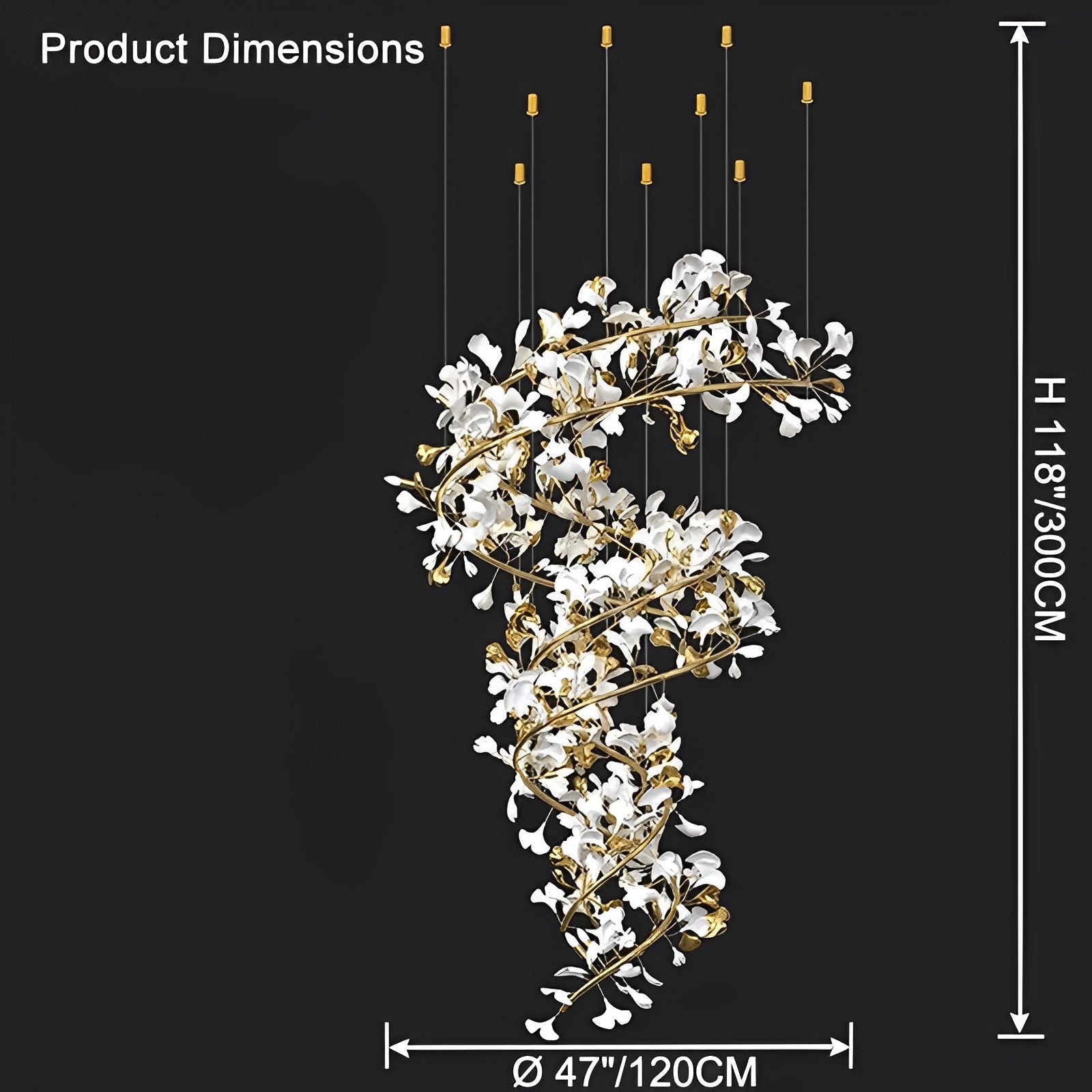 Aria Gingko Spiral Chandelier