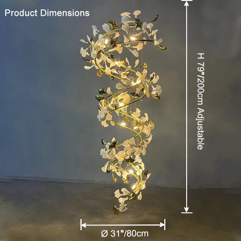 Aria Gingko Spiral Chandelier