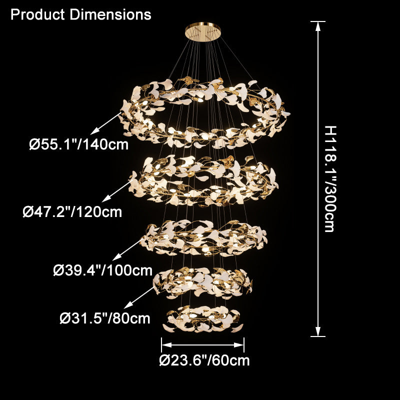Aria Circular Tiered Gingko Chandelier