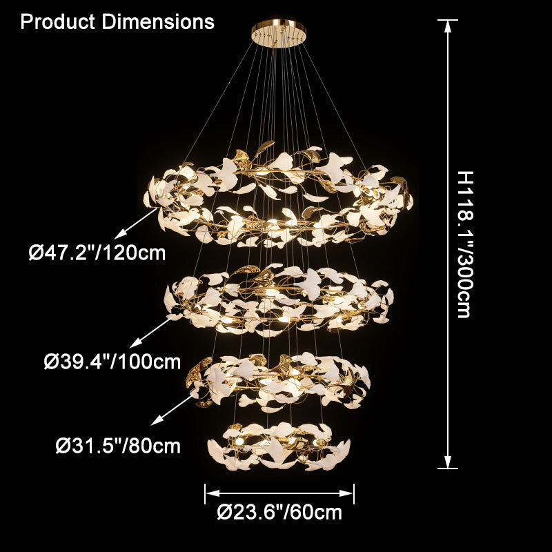 Aria Circular Tiered Gingko Chandelier